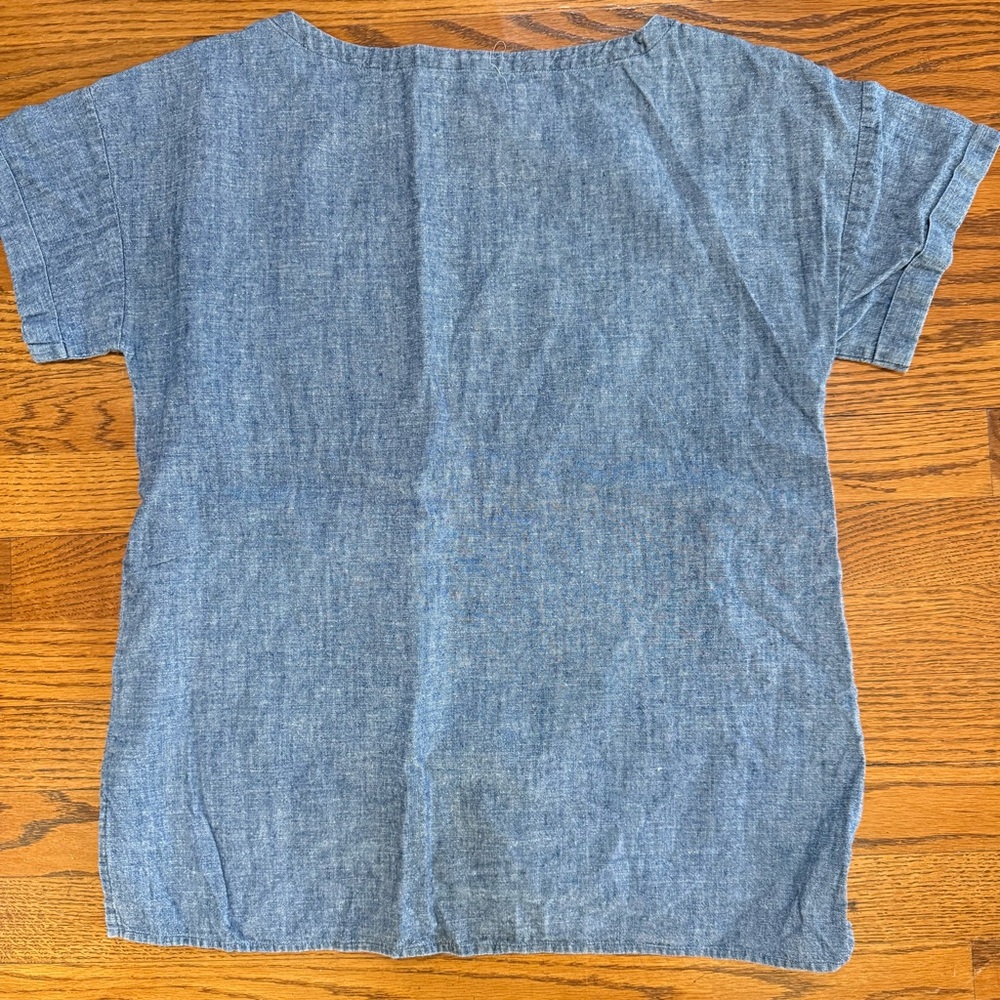 EILEEN FISHER Blue short sleeve top blouse  size XS - Picture 2 of 2